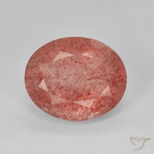 4.33ct Natural Rosado medio cuarzo fresa, Ovalada, Translúcido