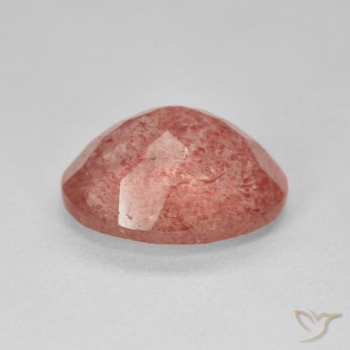 Cuarzo fresa Rosado medio natural de 4.33 ct, Ovalada, Translúcido