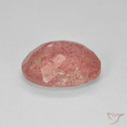 Cuarzo fresa Rosado medio natural de 3.94 ct, Ovalada, Translúcido