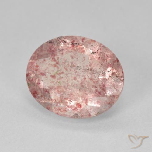 Cuarzo fresa Medium Light-Pink natural de 3.95 ct, Ovalada, Translúcido