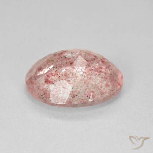 Cuarzo fresa Medium Light-Pink natural de 3.95 ct, Ovalada, Translúcido