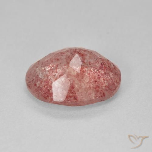 Cuarzo fresa Medium Light-Pink natural de 3.92 ct, Ovalada, Translúcido