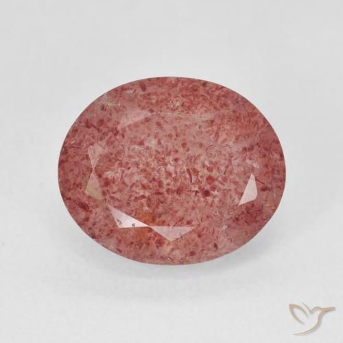 4.61ct Natural Rosado medio cuarzo fresa, Ovalada, Translúcido