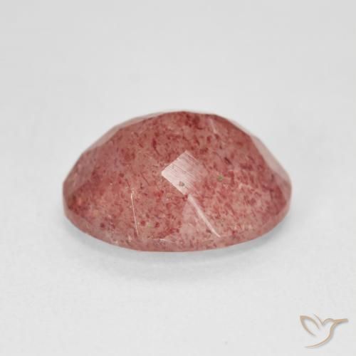 Cuarzo fresa Rosado medio natural de 4.61 ct, Ovalada, Translúcido