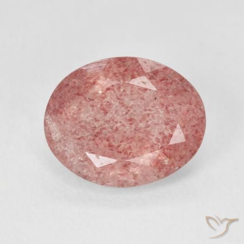 3.88ct Natural Rosado medio cuarzo fresa, Ovalada, Translúcido
