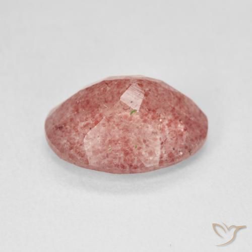 Cuarzo fresa Rosado medio natural de 3.88 ct, Ovalada, Translúcido