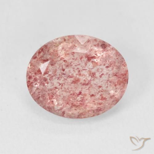 4.42ct Natural Rosado limonada cuarzo fresa, Ovalada, Translúcido