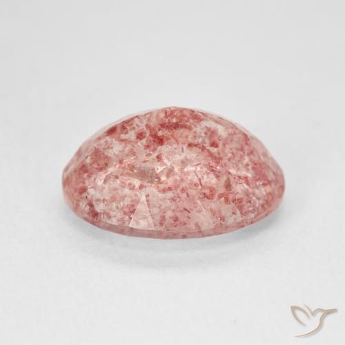 Cuarzo fresa Rosado limonada natural de 4.42 ct, Ovalada, Translúcido