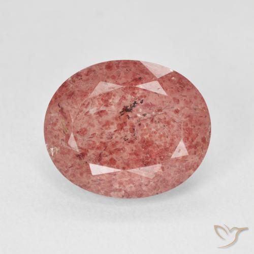 4.43ct Natural Rosado medio cuarzo fresa, Ovalada, Translúcido
