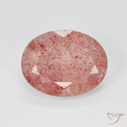 4.48ct Natural Rosado medio cuarzo fresa, Ovalada, Translúcido