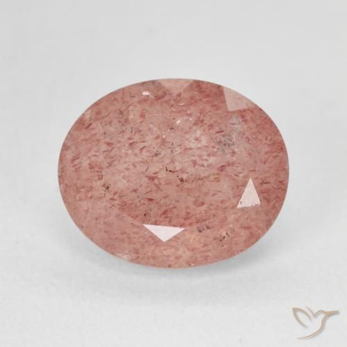 4.86ct Natural Rosado rosa durazno cuarzo fresa, Ovalada, Translúcido