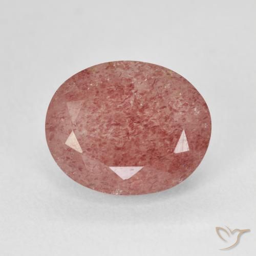5.01ct Natural Rosado rosa durazno Cuarzo fresa, Ovalada, Translúcido
