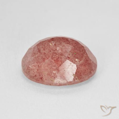 Cuarzo fresa Rosado rosa durazno natural de 5.01 ct, Ovalada, Translúcido