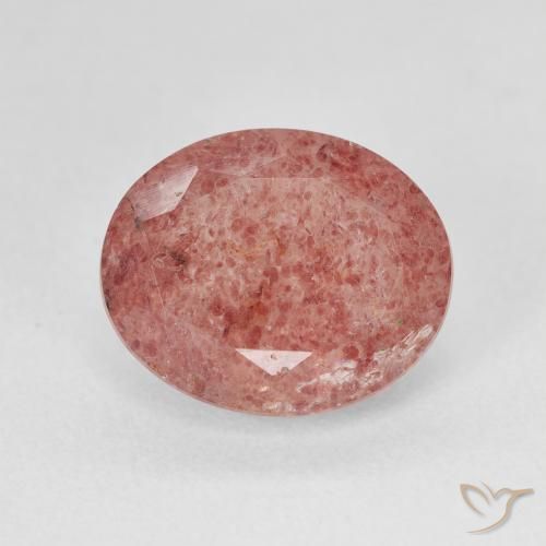 4.55ct Natural Rosado medio cuarzo fresa, Ovalada, Translúcido