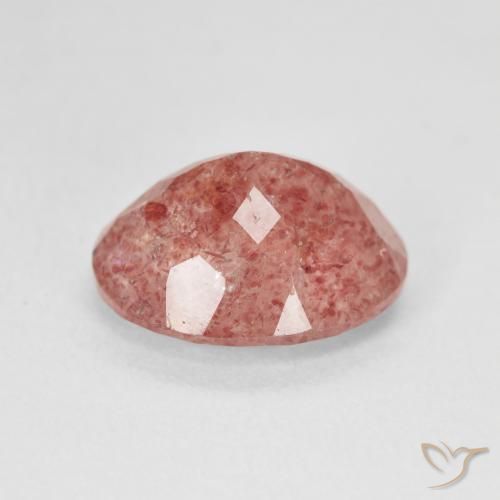Cuarzo fresa Rosado medio natural de 4.55 ct, Ovalada, Translúcido