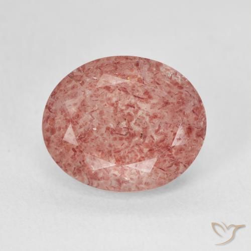 4.52ct Natural Rosado rosa durazno cuarzo fresa, Ovalada, Translúcido