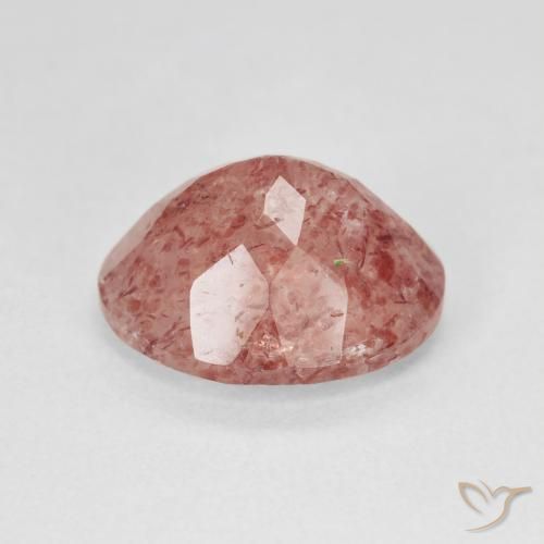 Cuarzo fresa Rosado rosa durazno natural de 4.52 ct, Ovalada, Translúcido