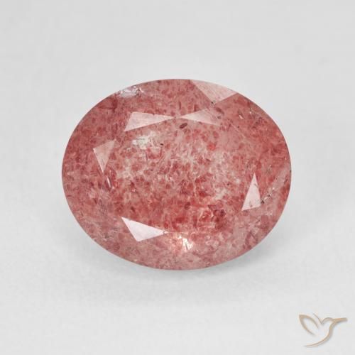 4.79ct Natural Tono rosado rojizo cuarzo fresa, Ovalada, Translúcido