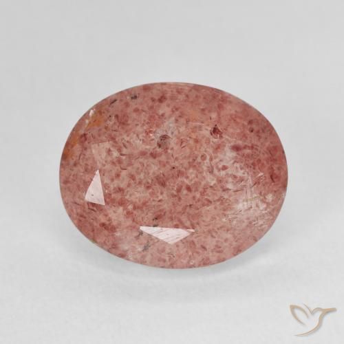 4.64ct Natural Rojo sangre cuarzo fresa, Ovalada, Translúcido