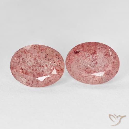 Gemas de Cuarzo fresa Medium Light-Pink natural de 5.15 ct, Ovalada, Transparente