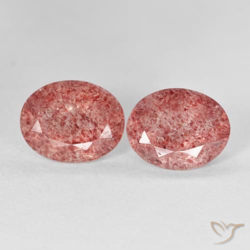 5.10ctw Natural Rosado frambuesa cuarzo fresa, Ovalada, Transparente