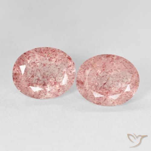 5.40ctw Natural Rosado terroso cuarzo fresa, Ovalada, Transparente