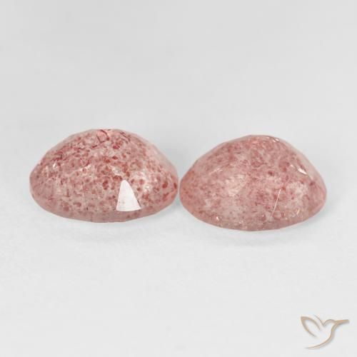 Gemas de Cuarzo fresa Rosado terroso natural de 5.40 ct, Ovalada, Transparente