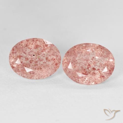 4.76ctw Natural Rosado claro cuarzo fresa, Ovalada, Transparente