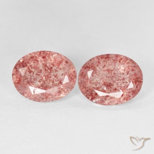 4.46ctw Natural Rosado frambuesa cuarzo fresa, Ovalada, Transparente