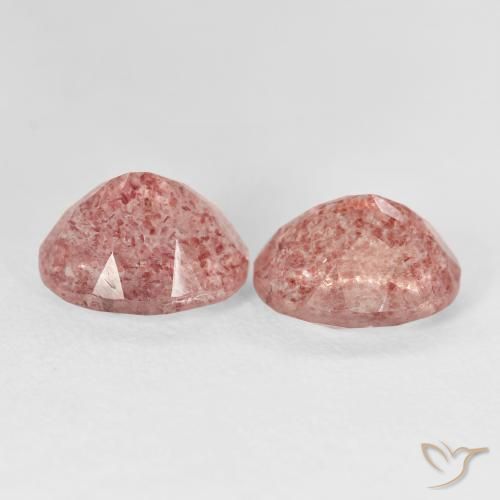 Gemas de Cuarzo fresa Rosado medio natural de 5.80 ct, Ovalada, Transparente