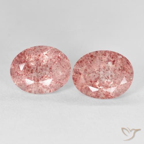 5.71ctw Natural Rosado claro cuarzo fresa, Ovalada, Transparente