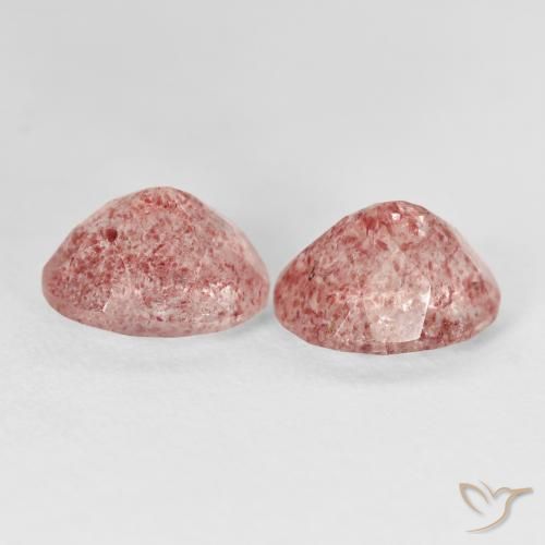 Gemas de Cuarzo fresa Rosado claro natural de 5.71 ct, Ovalada, Transparente