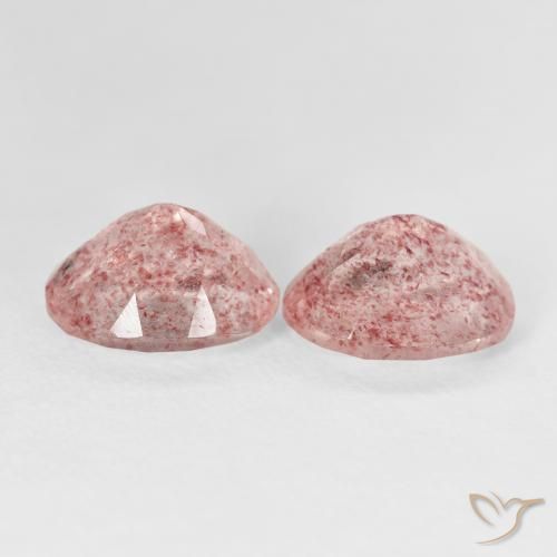 Gemas de Cuarzo fresa Rosado claro natural de 5.22 ct, Ovalada, Transparente