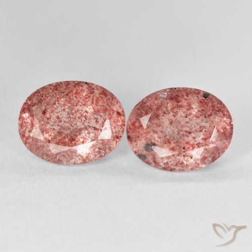 5.17ctw Natural Rosado medio Cuarzo fresa, Ovalada, Transparente