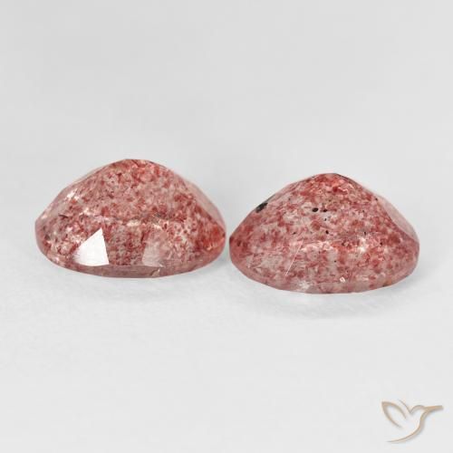 Gemas de Cuarzo fresa Rosado medio natural de 5.17 ct, Ovalada, Transparente