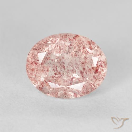 3.06ct Natural Rosado claro cuarzo fresa, Ovalada, Transparente