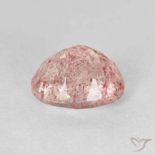 Cuarzo fresa Rosado claro natural de 3.06 ct, Ovalada, Transparente