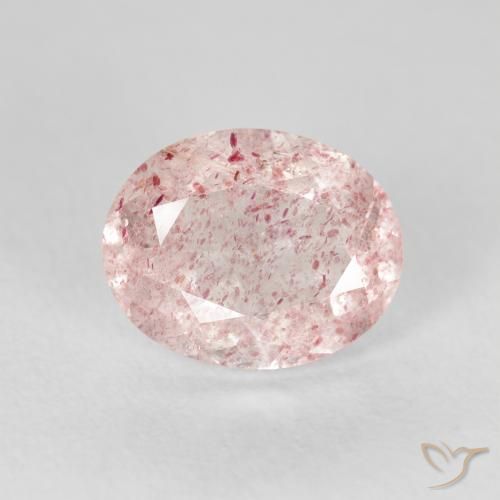 2.58ct Natural Rosado claro cuarzo fresa, Ovalada, Transparente