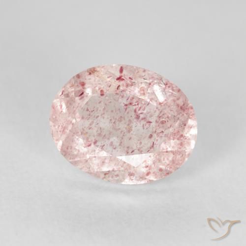 Cuarzo fresa Rosado claro natural de 2.58 ct, Ovalada, Transparente