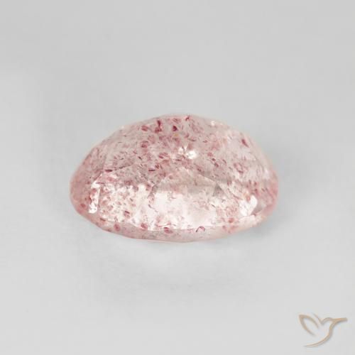 Cuarzo fresa Rosado claro natural de 2.58 ct, Ovalada, Transparente