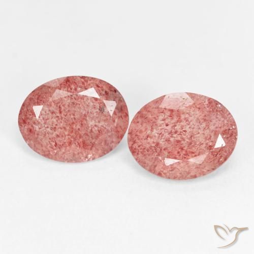 4.29ctw Natural Rosado frambuesa cuarzo fresa, Ovalada, Transparente