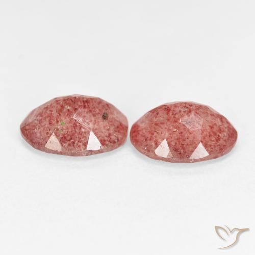 Gemas de Cuarzo fresa Rosado frambuesa natural de 4.29 ct, Ovalada, Transparente