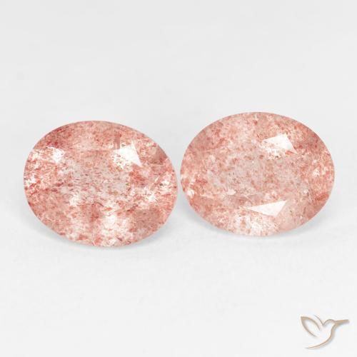 Gemas de Cuarzo fresa Rosado terroso natural de 4.67 ct, Ovalada, Transparente