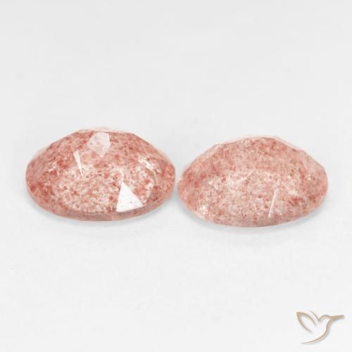 Gemas de Cuarzo fresa Rosado terroso natural de 4.67 ct, Ovalada, Transparente