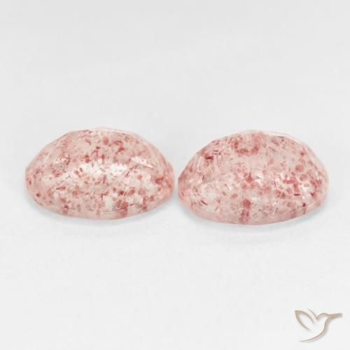 Gemas de Cuarzo fresa Rosado naranja natural de 5.18 ct, Ovalada, Transparente