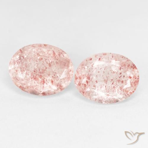 4.94ctw Natural Rosado claro cuarzo fresa, Ovalada, Transparente
