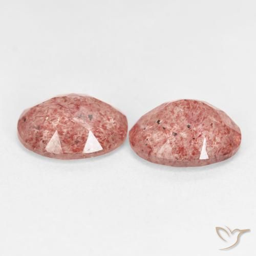 Gemas de Cuarzo fresa Rosado medio natural de 4.65 ct, Ovalada, Transparente