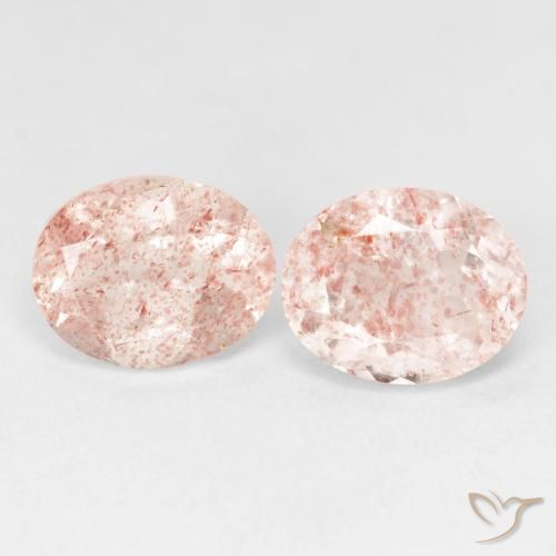 5.59ctw Natural Rosado claro cuarzo fresa, Ovalada, Transparente