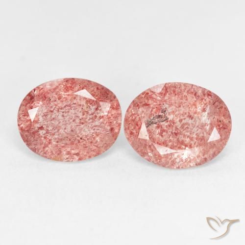 4.82ctw Natural Rojo indio cuarzo fresa, Ovalada, Transparente
