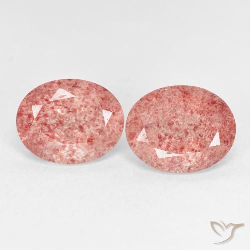 5.23ctw Natural Rosado naranja cuarzo fresa, Ovalada, Transparente